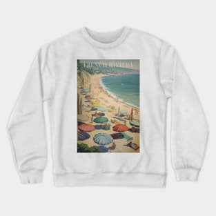 French Riviera, Vintage Travel Poster Crewneck Sweatshirt